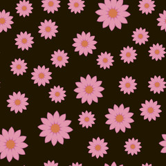 Fototapeta na wymiar Exquisite floral ornament with random flowers. For fabric, wrapping paper, wallpaper, design and interior. Vector background.