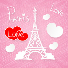 Fototapeta na wymiar Paris Love romance