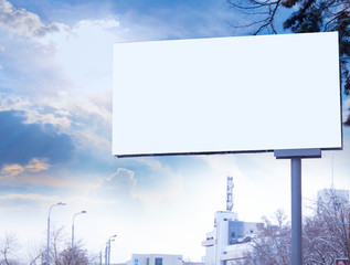 advertising outdoor billboard and banner at city street mockup useful for design