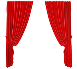 Red Curtains Isolated