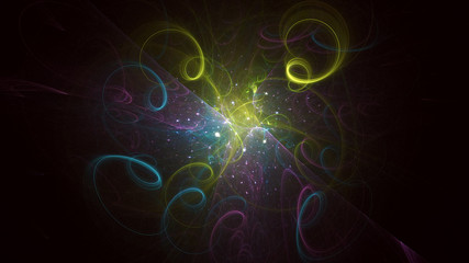 3D rendering abstract fractal light background