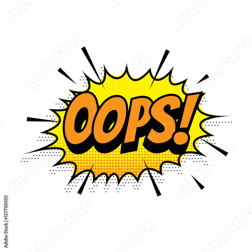 &ldquo;Oops comic text bubble vector isolated color icon&rdquo; Immagini e