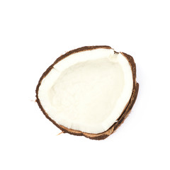 Single piece of a coconut isolated
