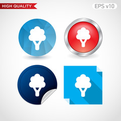Tree icon. Button with tree icon. Modern UI vector.