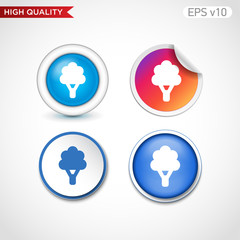 Tree icon. Button with tree icon. Modern UI vector.
