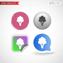 Tree icon. Button with tree icon. Modern UI vector.