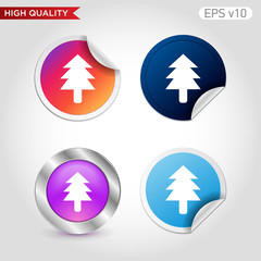 Tree icon. Button with tree icon. Modern UI vector.