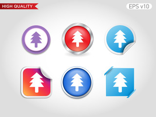 Tree icon. Button with tree icon. Modern UI vector.