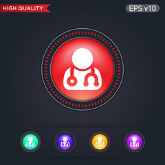 Doctor icon. Button with doctor icon. Modern UI vector.