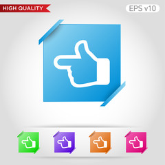 Left finger icon. Button with left finger icon. Modern UI vector.