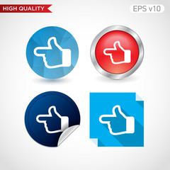 Obraz premium Left finger icon. Button with left finger icon. Modern UI vector.