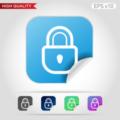 Lock icon. Button with lock icon. Modern UI vector.