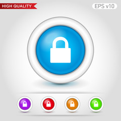 Lock icon. Button with lock icon. Modern UI vector.