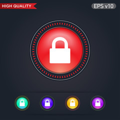 Lock icon. Button with lock icon. Modern UI vector.