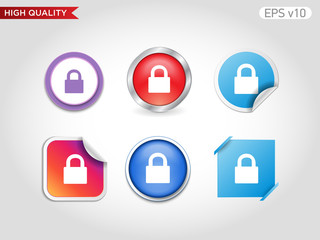 Lock icon. Button with lock icon. Modern UI vector.