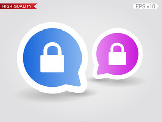 Lock icon. Button with lock icon. Modern UI vector.