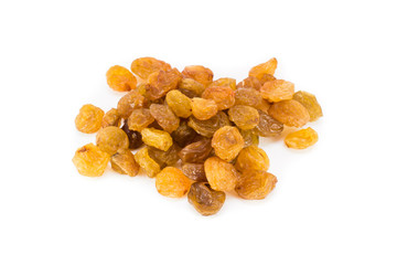 Изюм. Сушеный виноград.  На белом фоне
