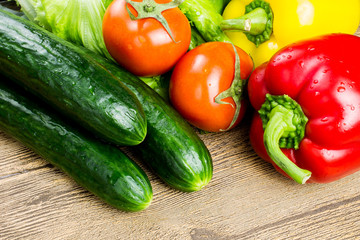Healthy food on table