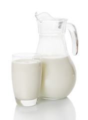 milk carafe and glass