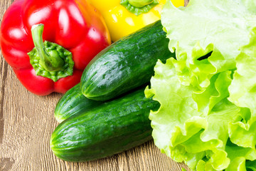 Healthy food on table