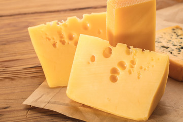 cheese pieces closeup