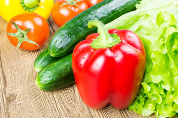 Healthy food on table