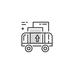 Naklejka premium Line cargo cart logo