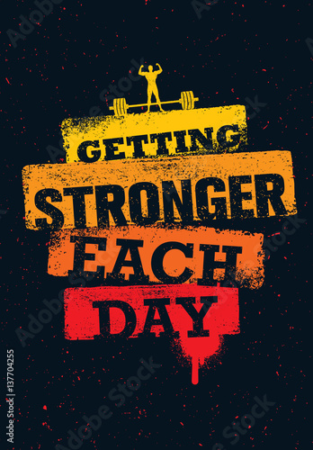 Download "Getting Stronger Each Day. Workout and Fitness Gym ...