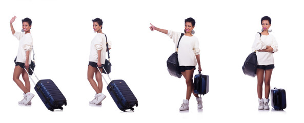 Fototapeta premium Woman preparing for summer vacation