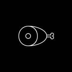 Beef Meat line icon, food & drink elements, meat products sign, a linear pattern on a black background, eps 10.