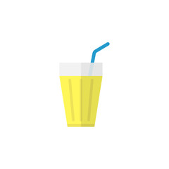 Lemonade flat icon, food & drink elements, cocktail sign, a colorful solid pattern on a white background, eps 10.
