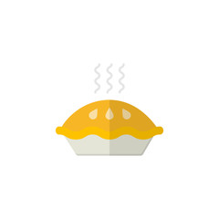 Pie flat icon, food & drink elements, baking sweet sign, a  pattern on a white background, eps 10.