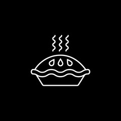 Pie line icon, food & drink elements, baking sweet sign, a linear pattern on a black background, eps 10.