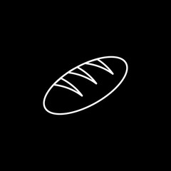 Bread line icon, food & drink elements, bakery product sign, a linear pattern on a black background, eps 10.
