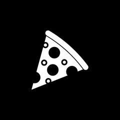 Pizza slice solid icon, food & drink elements, Italian food sign, a filled pattern on a black background, eps 10.