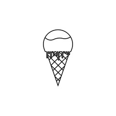 Ice Cream line icon, food & drink elements, sweets sign, a linear pattern on a white background, eps 10.