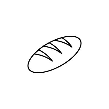 Bread line icon, food & drink elements, bakery product sign, a linear pattern on a white background, eps 10.