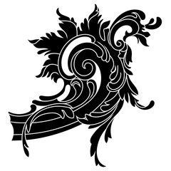 Fototapeta premium Vintage baroque ornament, corner. Retro pattern antique style acanthus. Decorative design element filigree calligraphy vector. - stock vector