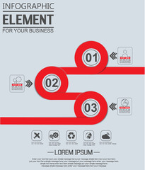 ELEMENT FOR INFOGRAPHIC  TEMPLATE GEOMETRIC FIGURE OVERLAPPING CIRCLES NINTH EDITION RED