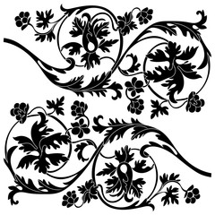 Vintage baroque ornament, corner. Retro pattern antique style acanthus. Decorative design element filigree calligraphy vector. - stock vector