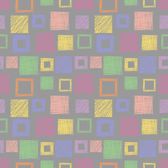 Seamless vector geometrical pattern endless background with hand drawn textured geometric figures. Graphic illustration Template for wrapping, web backgrounds, wallpaper, cover, print