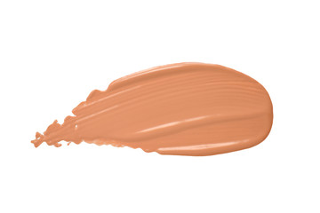 liquid foundation paint strokes isolated on white cosmetic. Smear stroke.