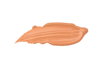 liquid foundation paint strokes isolated on white cosmetic. Smear stroke.