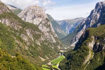 Naeroydalen valley view from Staleheim viewpoint, Norway