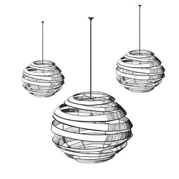 Suspended isolated lamp.