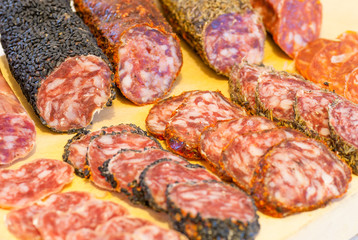 assorted catalan spanish salami 