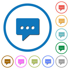 Working chat icons with shadows and outlines