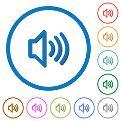 Volume icons with shadows and outlines