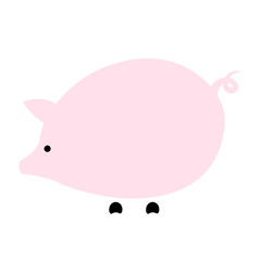 Vector flat Pig illustration animal background.