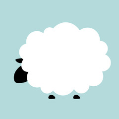 Vector flat Sheep illustration animal background.
